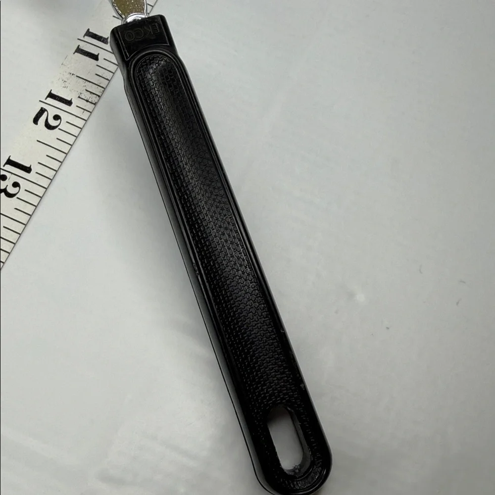 Vintage EKCO USA Slotted Spatula Black Textured Handle